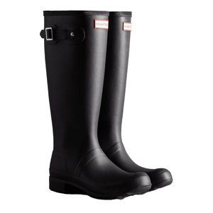 HUNTER Original Tour Tall Packable Foldable Rain Boots Womens Size 11 Black $185